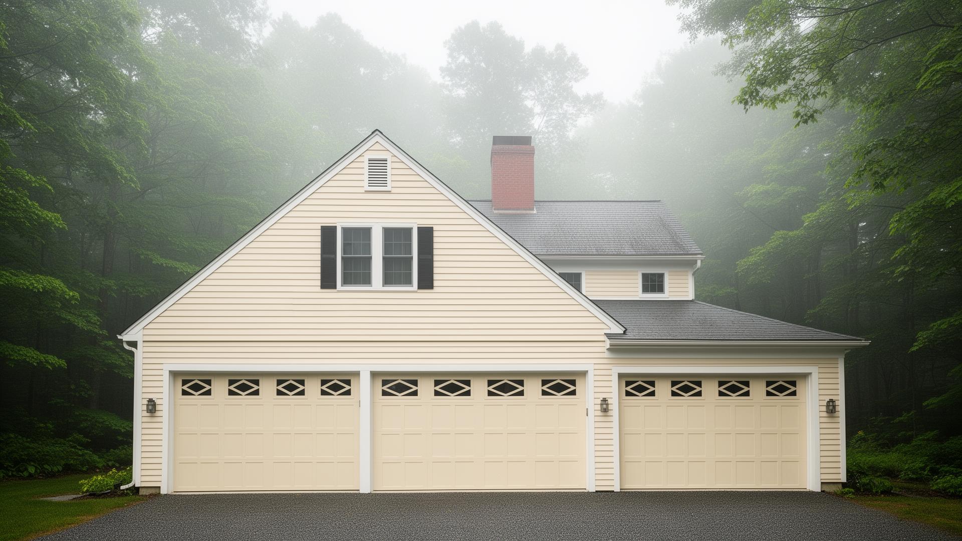 Professional garage door installation on colonial home in Rhododendron, Oregon